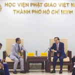 Bộ trưởng Bộ Dân tộc và Tôn giáo Đào Ngọc Dung tiếp Quốc vụ khanh Bộ Nghi lễ và Tôn giáo Vương quốc Campuchia Chhat Sochhet. (Nguồn: Báo Dân tộc và Phát triển)
