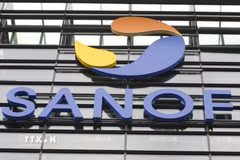 Biểu tượng của tập đoàn dược phẩm khổng lồ Sanofi của Pháp. (Ảnh: AFP/TTXVN)