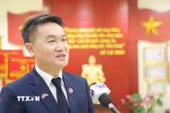 Đồng chí Thongly Sisoulith, Ủy viên Trung ương Đảng, Bí thư Trung ương Đoàn Thanh niên NDCM Lào, đánh giá cao sự thành công của Việt Nam và bày tỏ mong muốn tăng cường hợp tác sâu rộng hơn nữa với thanh niên Việt Nam trong các lĩnh vực khoa học, kỹ thuật và trao đổi văn hóa. (Ảnh: Xuân Tú/TTXVN)
