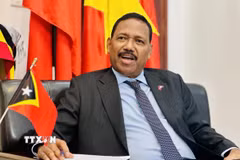 Đại sứ Timor Leste tại Việt Nam Joao Pereira trả lời phỏng vấn của phóng viên TTXVN. (Ảnh: Việt Đức/TTXVN)