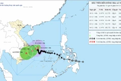 Hướng đi của cơn bão. (Ảnh: Trung tâm Dự báo Khí tượng Thủy văn Quốc gia)