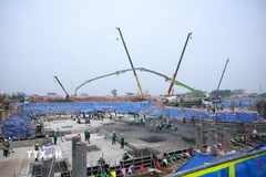 Công trường thi công Dự án Cảng hàng không quốc tế Gia Bình. (Ảnh: Dương Giang/TTXVN)