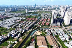 Một số dự án bất động sản tại quận Hà Đông, Hà Nội. (Ảnh: Tuấn Anh/TTXVN)