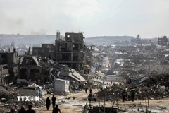 Cảnh đổ nát do xung đột tại Dải Gaza. (Ảnh: THX/TTXVN)