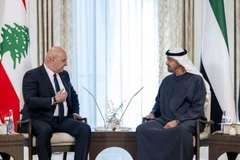 Tổng thống Liban Joseph Aoun và Tổng thống UAE Sheikh Mohamed bin Zayed Al Nahyan. (Ảnh: WAM)
