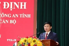 Chủ tịch Ủy ban Nhân dân tỉnh Hà Nam Trương Quốc Huy phát biểu tại buổi lễ. (Ảnh: Thanh Tuấn/TTXVN)