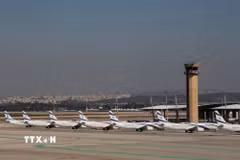 Sân bay quốc tế Ben Gurion ở gần Tel Aviv, Israel. (Ảnh: THX/TTXVN)
