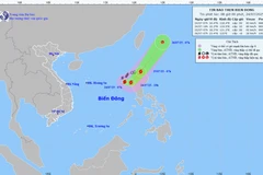 Hướng đi của cơn bão. (Ảnh: Trung tâm Dự báo Khí tượng Thủy văn Quốc gia)