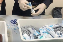 Ma túy ngụy trang trong các tuýp kem đánh răng được vận chuyển từ Pháp về Việt Nam. (Ảnh: Hải quan Thành phố Hồ Chí Minh)
