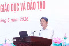 Đồng chí Vũ Thanh Mai, Phó Trưởng Ban Tuyên giáo và Dân vận Trung ương phát biểu định hướng hội thảo. (Ảnh: Phương Hoa/TTXVN)