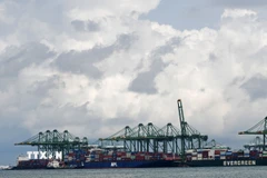 Các tàu chở hàng tại cảng Singapore. (Ảnh: THX/TTXVN)