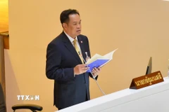 Thủ tướng Thái Lan Anutin Charnvirakul. (Ảnh: THX/TTXVN)