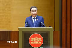 Chủ tịch Quốc hội Trần Thanh Mẫn phát biểu khai mạc Kỳ họp không thường lệ thứ nhất, Quốc hội khoá XVI. (Ảnh: Doãn Tấn/TTXVN)