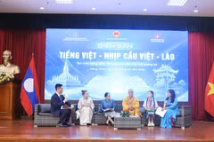 Phiên tọa đàm về thực trạng dạy và học tiếng Việt, các mô hình hiệu quả và vai trò của tiếng Việt trong việc củng cố khối đại đoàn kết toàn dân tộc. (Ảnh: Xuân Tú/TTXVN)