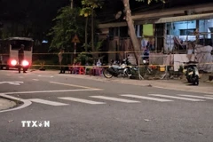 Hiện trường xảy ra vụ tai nạn. (Ảnh: TTXVN phát)