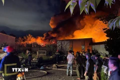 Hiện trường vụ cháy. (Ảnh: TTXVN phát)