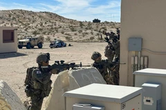 Binh lính tham gia cuộc tập trận chung giữa Hàn Quốc và Mỹ tại Trung tâm Huấn luyện Quốc gia Mỹ ở sa mạc Mojave. (Ảnh: koreatimes)