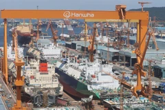 Cơ sở Geoje của công ty đóng tàu Hanwha Ocean. (Ảnh: Yonhap)
