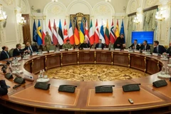 Các cố vấn an ninh quốc gia của các nước châu Âu tham dự một diễn đàn an ninh tại Kiev, Ukraine. (Ảnh: AP)