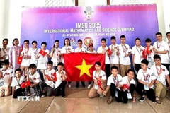Đoàn học sinh Việt Nam tại cuộc thi Olympic Toán và Khoa học quốc tế (IMSO) lần thứ 22. (Ảnh: Đoàn Việt Nam tham gia IMSO cung cấp)