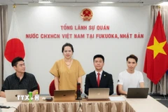 Tổng Lãnh sự Việt Nam tại Fukuoka, Nhật Bản Vũ Chi Mai phát biểu tại lễ bế mạc. (Ảnh: Nguyễn Tuyến/TTXVN)