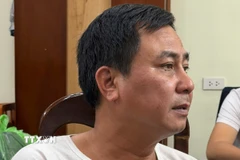 Lái xe Nguyễn Quang Thinh tại cơ quan điều tra. (Ảnh: TTXVN phát)