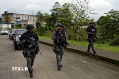 Lực lượng an ninh Ecuador. (Ảnh: AFP/TTXVN)