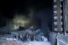Cảnh đổ nát sau vụ không kích của Israel vào trụ sở chính của Hezbollah tại Beirut, Liban. (Ảnh: THX/TTXVN)