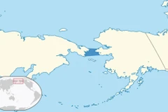 Bản đồ eo biển Bering. (Ảnh: Wikimedia Commons)