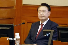 Tổng thống Hàn Quốc Yoon Suk Yeol tại Tòa án Hiến pháp ở Seoul ngày 23/1/2025. (Ảnh: Kyodo/TTXVN)