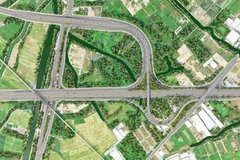 Phối cảnh nút giao cao tốc Thành phố Hồ Chí Minh-Mộc Bài và Vành đai 3 Thành phố Hồ Chí Minh. (Ảnh: TTXVN phát)