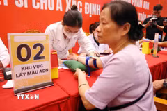 Thân nhân liệt sĩ chưa xác định thông tin trên toàn quốc được lấy mẫu sinh phẩm ADN. (Ảnh minh họa. Phạm Kiên/TTXVN)