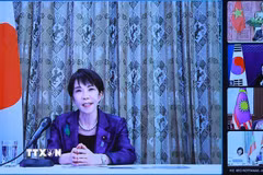 Thủ tướng Nhật Bản Takaichi Sanae chủ trì Hội nghị Thượng đỉnh trực tuyến Cộng đồng phát thải ròng bằng 0 châu Á (AZEC) mở rộng. (Ảnh: Dương Giang/TTXVN)