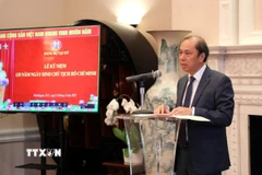 Đại sứ Việt Nam tại Mỹ Nguyễn Quốc Dũng phát biểu tại Lễ kỷ niệm 135 năm ngày sinh Chủ tịch Hồ Chí Minh. (Ảnh: Ngọc QuangTTXVN)