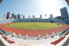 Đội tuyển điền kinh Việt Nam tham dự SEA Games 33 với lực lượng đông đảo nhất trong số các môn, với 50 tuyển thủ và đặt chỉ tiêu 12 HC vàng. (Ảnh: Minh Quyết/TTXVN)