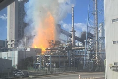 Hiện trường vụ cháy. (Ảnh: Yonhap)