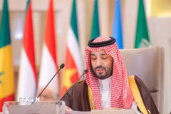 Thái tử Saudi Arabia (Ảrập Xêút) Mohammed bin Salman tại một hội nghị ở Riyadh. (Ảnh: THX/TTXVN)