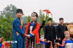 Tục lệ cưới lần hai là tục quan trọng mang bản sắc văn hóa của dân tộc Thái. (Ảnh: Khánh Hòa/TTXVN)