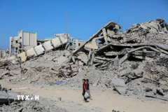 Quang cảnh tại thành phố Gaza ngày 19/10/2025. (Ảnh: THX/TTXVN)