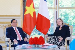 Thủ tướng Phạm Minh Chính hội kiến Chủ tịch Quốc hội Pháp Yael Braun-Pivet. (Ảnh: Dương Giang/TTXVN)