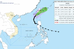 Hướng đi của cơn bão. (Ảnh: Trung tâm Dự báo Khí tượng Thủy văn Quốc gia)