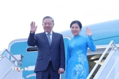 Tổng Bí thư Tô Lâm và Phu nhân rời thủ đô Minsk, lên đường về nước. (Ảnh: Thống Nhất/TTXVN)
