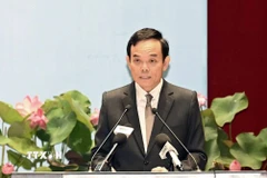 Ông Trần Lưu Quang, Bí thư Trung ương Đảng, Bí thư Thành ủy Thành phố Hồ Chí Minh phát biểu chỉ đạo Đại hội đại biểu Mặt trận Tổ quốc Việt Nam Thành phố Hồ Chí Minh. (Ảnh: Xuân Khu/TTXVN)