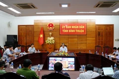 Một phiên họp của Ủy ban Nhân dân tỉnh Bình Thuận. (Ảnh: Cổng Thông tin Điện tử tỉnh Bình Thuận)