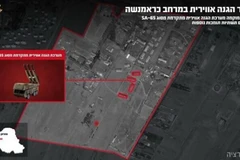 Hình ảnh minh họa được Lực lượng Phòng vệ Israel (IDF) công bố vào ngày 28/2 năm 2026, cho thấy vị trí của một hệ thống phòng không tiên tiến của Iran bị nhắm mục tiêu ở khu vực Kermanshah. (Ảnh: Lực lượng Phòng vệ Israel)