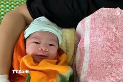 Sau khi chào đời, bé sơ sinh hồng hào, bú tốt, người mẹ phục hồi nhanh, sức khỏe ổn định. (Ảnh: TTXVN phát)