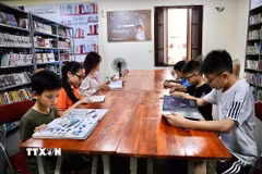 Học sinh đọc sách tại thư viện công cộng dịp Hè. (Ảnh: Đại Nghĩa/TTXVN)