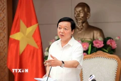 Phó Thủ tướng Trần Hồng Hà phát biểu chỉ đạo tại cuộc họp. (Ảnh: An Đăng/TTXVN)