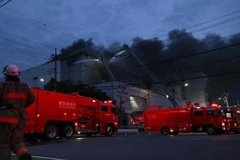 Hiện trường vụ việc. (Ảnh: Kyodo)
