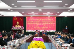 Quang cảnh buổi làm việc. (Ảnh: Nguyễn Cường/TTXVN)